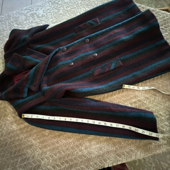 Portrait Pea Coat Women’s Striped Vintage 100% Wool Size S/M Union Made ￼ - Picture 11 of 11